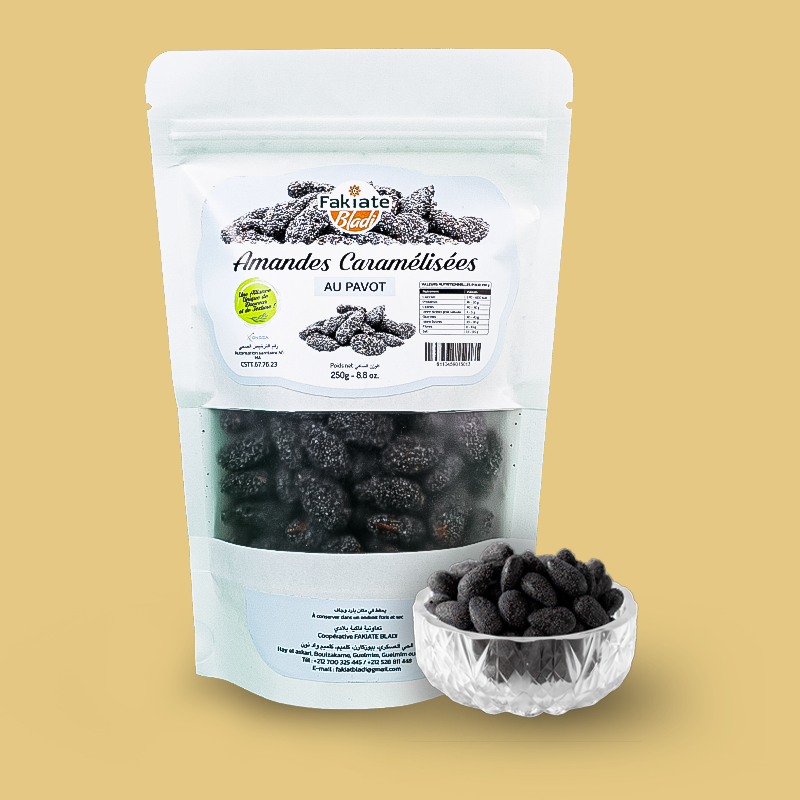 Amandes caramélisées aux graines de pavot