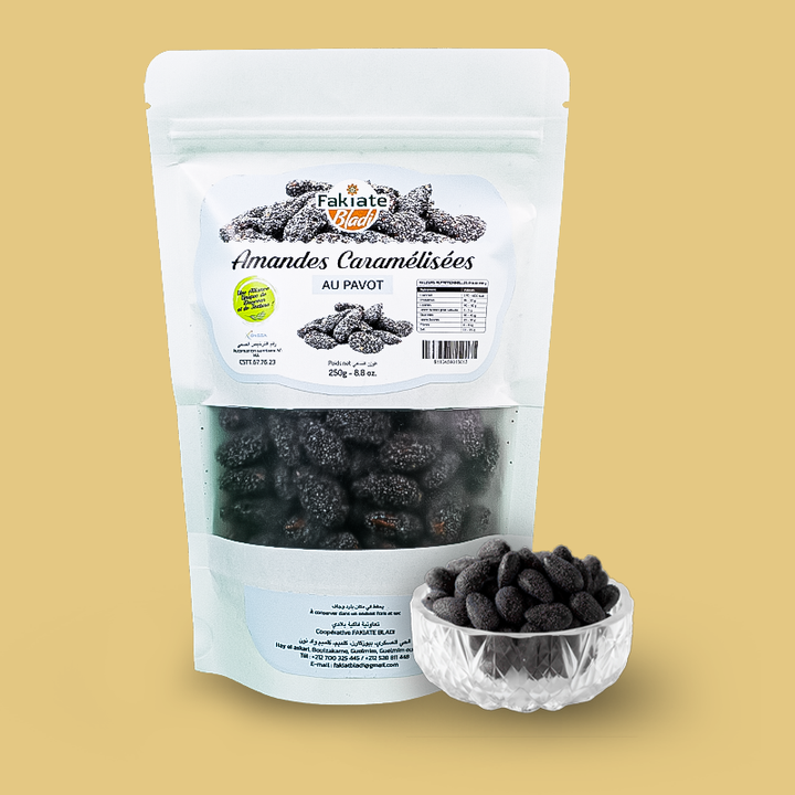 Amandes caramélisées aux graines de pavot