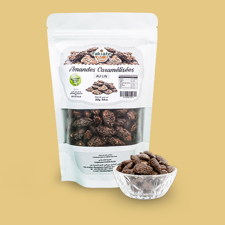 Amandes caramélisées – Graines de lin
