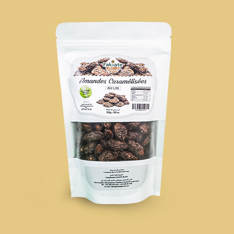 Amandes caramélisées – Graines de lin